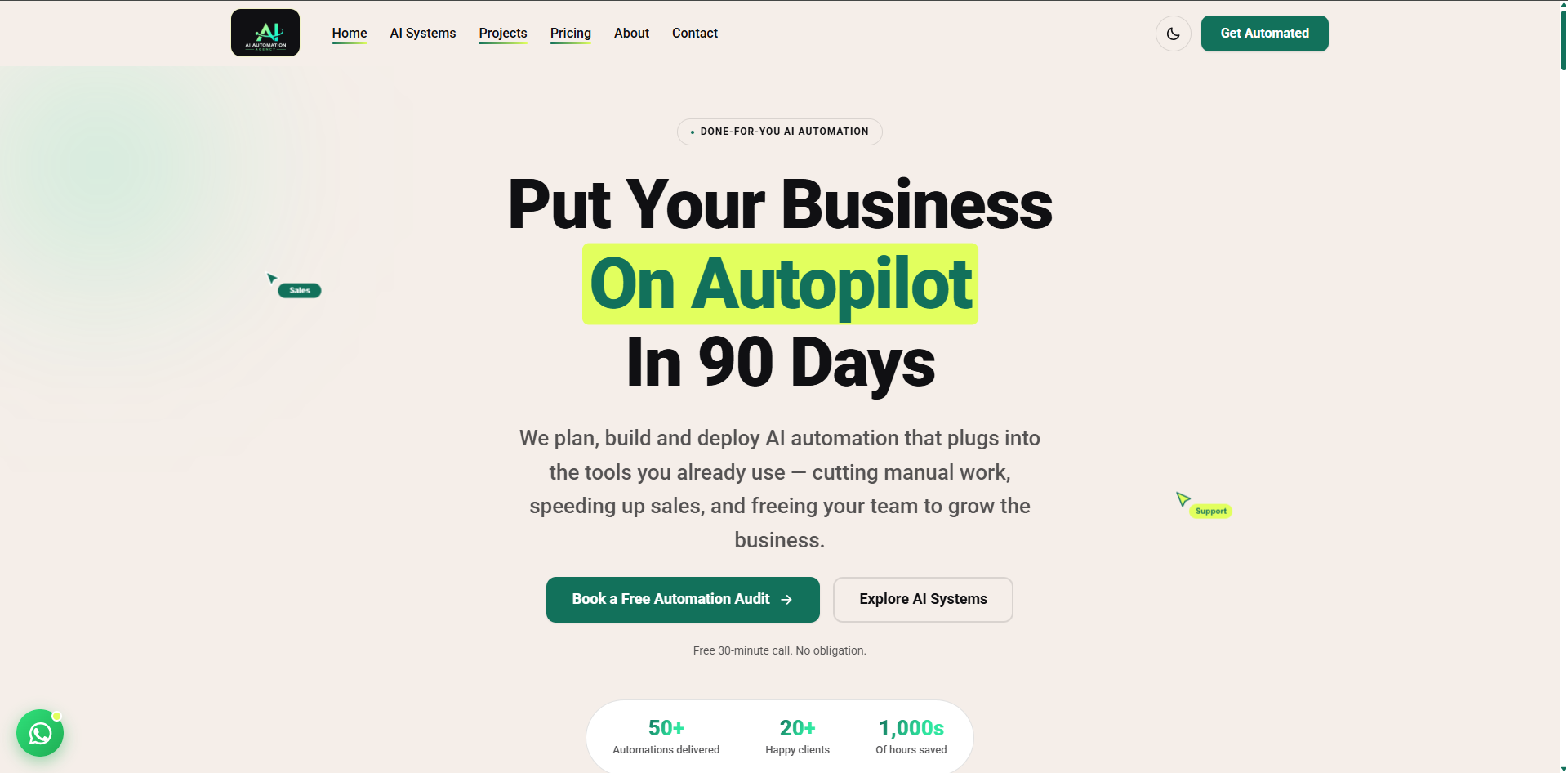 AI Automate Agency Website Preview — AI Agents & Workflow Automation